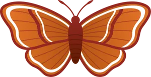 Illustrated Brown Moth Graphic PNG Image