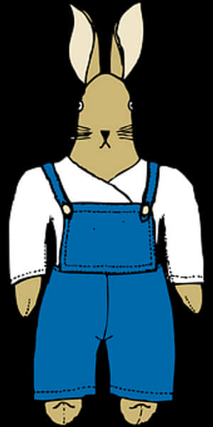 Illustrated Bunnyin Overalls PNG image with transparent background