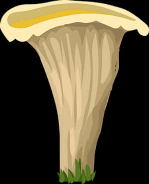 Illustrated Chanterelle Mushroom PNG with transparent background