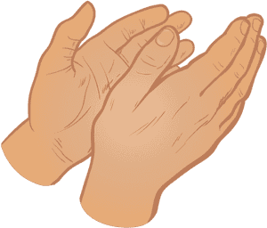 Illustrated Clapping Hands PNG image with transparent background