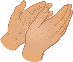 Illustrated Clapping Hands PNG Image