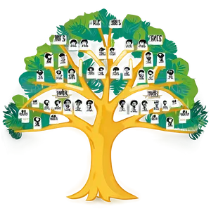 Illustrated Family Reunion Tree Png Bxk PNG Image