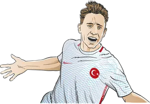 Illustrated Footballerin Turkey Kit PNG Image
