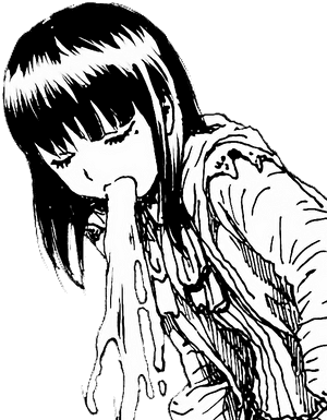 Illustrated Girl Vomiting PNG image with transparent background