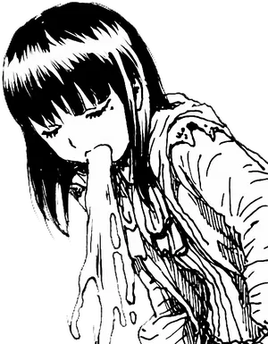 Illustrated Girl Vomiting PNG Image