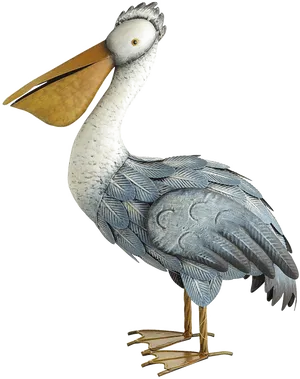 Illustrated Pelican Standing PNG Image