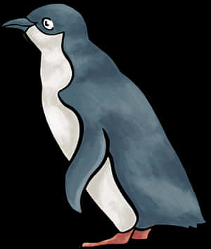 Illustrated Penguin Standing Side View PNG image with transparent background