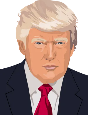 Illustrated Portraitof Donald Trump PNG Image