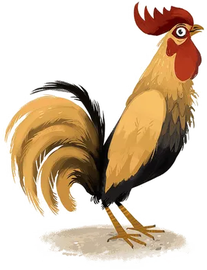 Illustrated Proud Rooster.png PNG Image