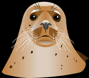 Illustrated Seal Portrait PNG image with transparent background