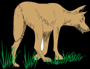 Illustrated Wolfin Grass PNG image with transparent background
