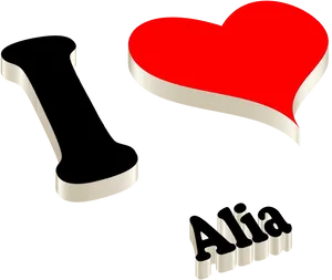 Ilove Alia3 D Graphic PNG Image