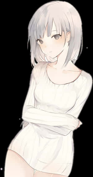 Image Result For Girl Hair Png - Cute White Haired Anime Girl, Transparent Png PNG image with transparent background