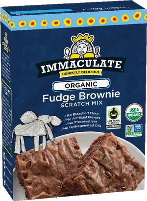 Immaculate Organic Fudge Brownie Mix Box PNG Image