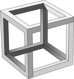 Impossible Cube Illusion PNG Image