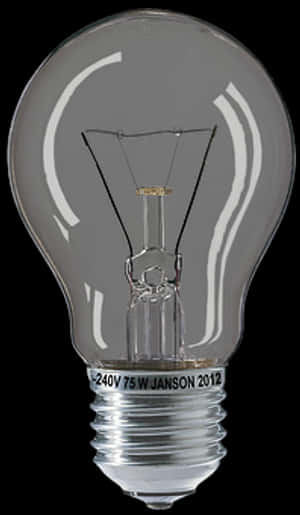 Incandescent Bulb Close Up PNG image with transparent background