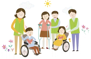 Inclusive Family Illustration PNG Image