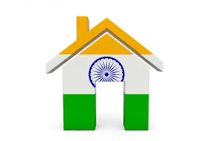 India Flag Home Icon PNG Image