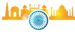 India Landmarksand Ashoka Chakra PNG Image