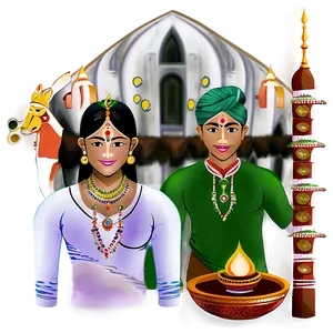 Indian Culture Illustration Png Hoa PNG Image