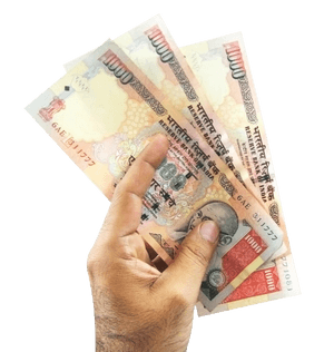 Indian Currency Notesin Hand PNG