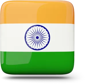 Indian Flag Button Icon PNG Image