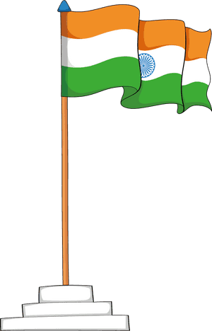 Transparent Race Flag Clipart - Indian Flag In Cartoon, HD Png Download PNG image with transparent background