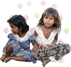 Indian Girls Sitting Together PNG Image