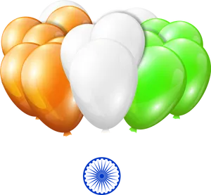 Indian Independence Day Balloonsand Ashoka Chakra PNG Image