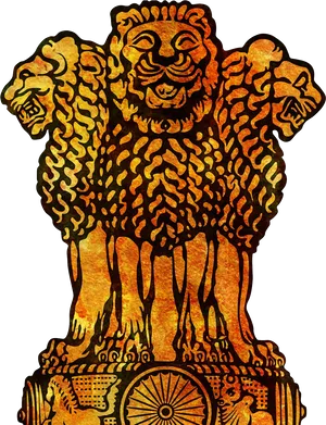 Indian National Emblem Illustration PNG Image