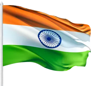 Indian National Flag Waving PNG Image