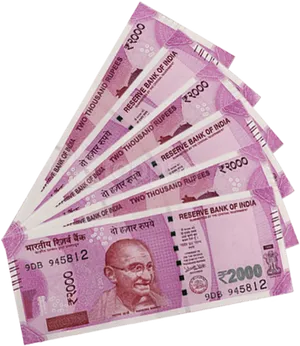 Indian2000 Rupee Notes Fanned Out PNG Image