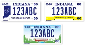 Indiana License Plates Designs PNG Image