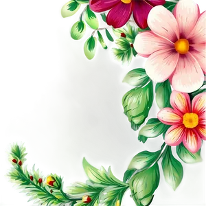 Indie Flower Corner Border Png 06252024 PNG Image