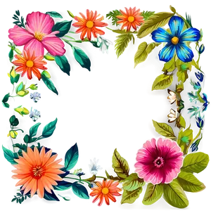 Indie Flower Corner Border Png Mty92 PNG Image