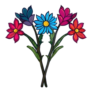 Indie Flower Line Art Png 06252024 PNG Image