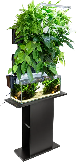 Indoor Vertical Garden Aquaponics System PNG Image