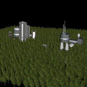 Industrial Complexin Forest PNG image with transparent background
