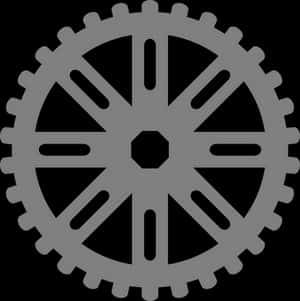 Industrial Gear Silhouette PNG image with transparent background