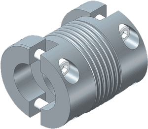 Industrial Mechanical Coupling3 D Model PNG image with transparent background