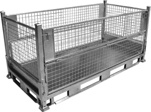 Industrial Metal Storage Cage PNG Image