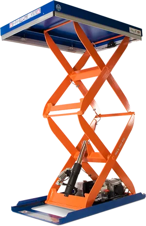 Industrial Scissor Lift Table PNG Image