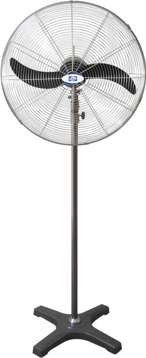 Industrial Standing Fan Black Background PNG Image