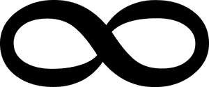 Infinity Symbol Black Silhouette PNG with transparent background