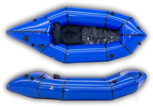 Inflatable Blue Raft Topand Side View PNG Image