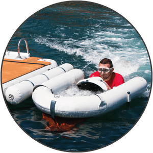 Inflatable Boat Adventureat Sea PNG with transparent background