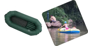 Inflatable Raftand Family Rafting Adventure PNG Image