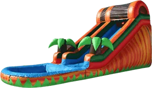 Inflatable Water Slide Fun PNG Image