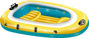 Inflatable Yellow Raft Illustration PNG Image