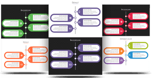 Infographic Flowchart Design Variations PNG image with transparent background